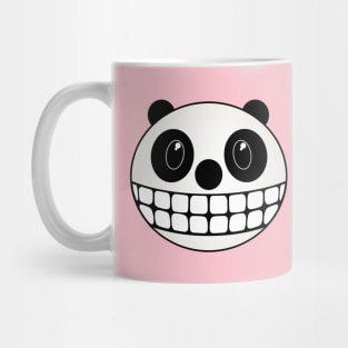 Grinning Cartoon Panda Bear Face Caricature Mug